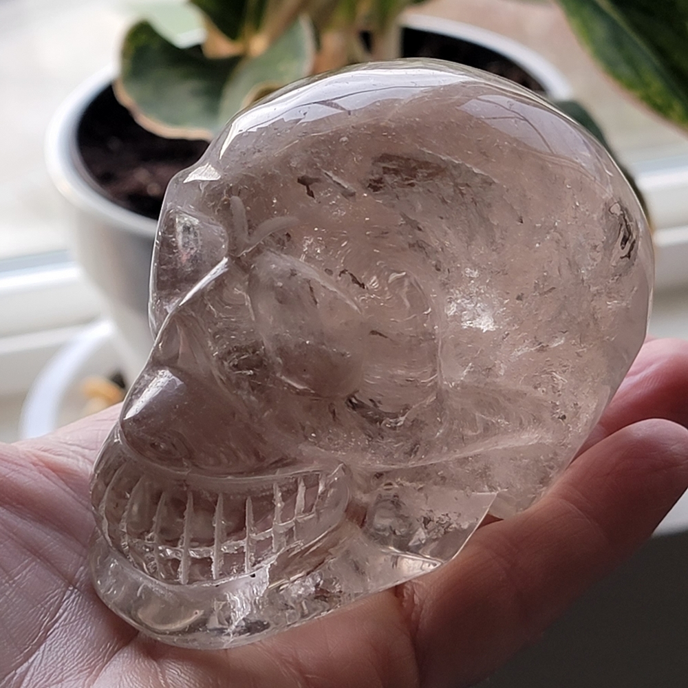 Smokey Crystal Quartz Skull